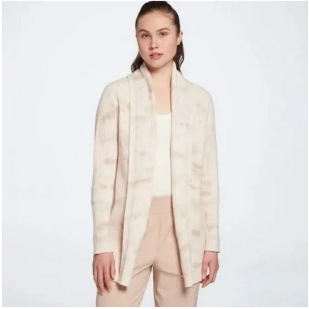 CALIA by Carrie Underwood Daybreak neutral tie-dye open-front cardigan sweater